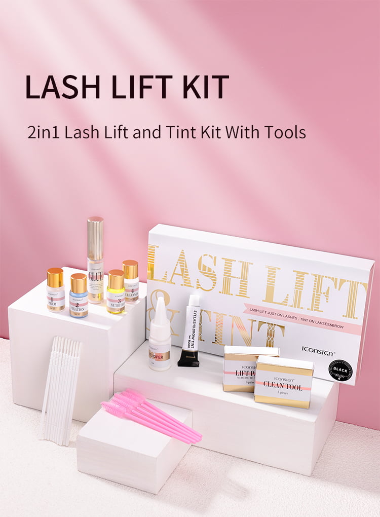 Lash lift and tint kit with tools